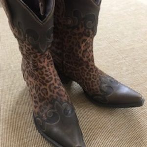 Leopard Suede/Leather Boots
